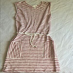 Forever 21 Super cute rope belted summer red & white striped dress Size Small